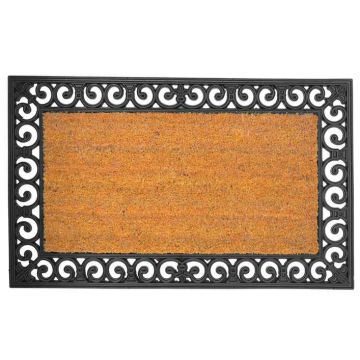Durvju paklājs Relaxdays, Brūns/melns, 75 × 45 cm