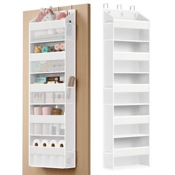 SONGMICS door organizer, 2 pcs., 5 compartments, White, 15 × 40 × 140 cm