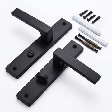 Комплект дверных ручек Relaxdays, 2 шт, Чёрный, 23,5 × 13,5 см