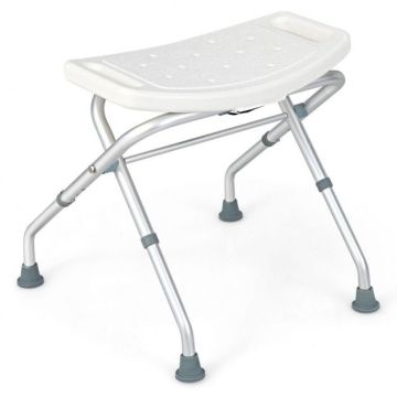 Shower chair, adjustable height, white, 53 × 52.5 × 50 cm