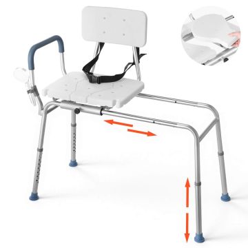 Dušas krēsls VEVOR FBL650411, ar roku balstiem un atzveltni, 103,5 × 102 × 56 cm