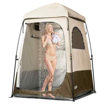 Dušas telts VEVOR YL-fold tent4, 1 nodalījums, 1 personai, Pelēka, 145 × 145 × 215 cm