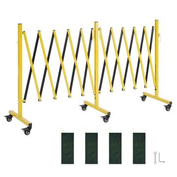 Divkārša rūpnieciskā drošības barjera VEVOR XSJ-S-0006, Dzeltena/melna, 450–5460 × 588 × 1020 mm