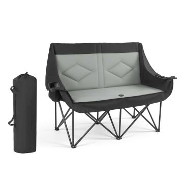 Двухместное туристическое кресло VEVOR DH-30093, для двух человек, чёрно-серое, 1450 × 580 × 940 мм