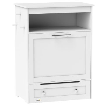 Двойная миска для собак PawHut 61x35,5x82 см, бело-серебристого цвета.