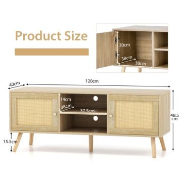 TV galds 120x40x40,5cm, gaiši brūnā krāsā