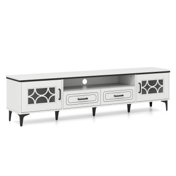 TV galds 180,5x35x46cm, baltas krāsas