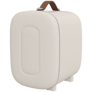 Mini ledusskapis kosmētikai Homcom 20,3x26,3x28 cm, krēmkrāsas