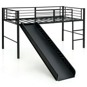 Bērnu gultas rāmis 198x96x109cm, melnas krāsas