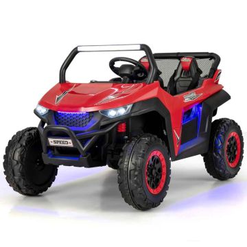 Bērnu elektriskais auto 118x74x71cm, melnas/sarkanas krāsas