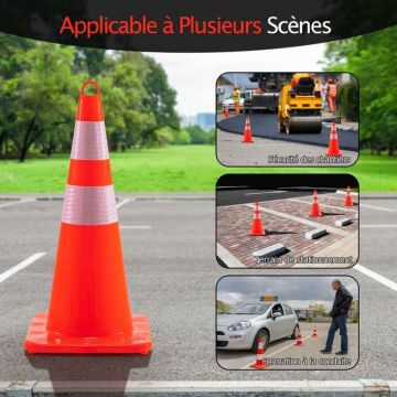 Traffic safety cone, 32.5 × 32.5 × 72 cm