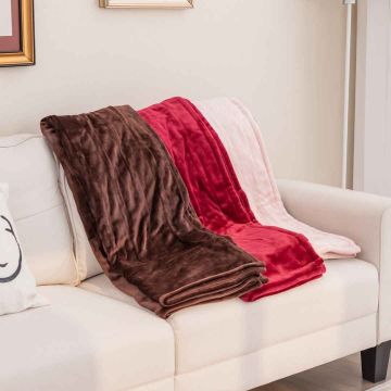Electric blanket 150 x 200 cm with automatic shut-off and overheating protection, pink