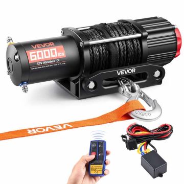 Elektriskā vinča VEVOR 6000 mārciņu, 12 V, 368 × 128 × 125 mm