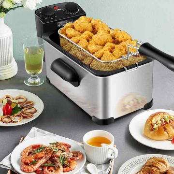 Electric deep fryer, 3.5 l, 2000 W, Black, 55 × 24 × 21 cm