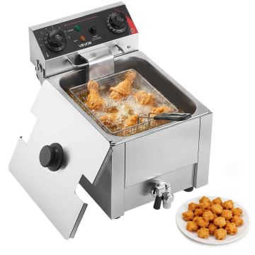 Elektriskā fritēze VEVOR SEF-101V, 6,8 l, 52,5 × 41 × 32 cm