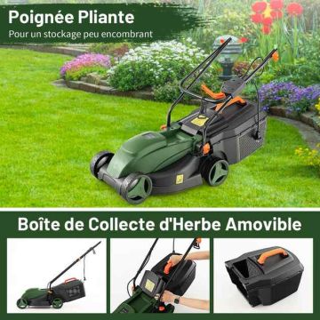 Electric lawnmower, 3 cutting positions, 113 × 44.5 × 102 cm