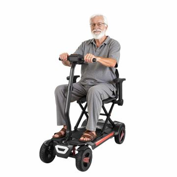Elektriskais mobilitātes skrejritenis VEVOR N3473, 4 riteņi, Melns, 970 × 570–640 × 810–950 mm