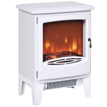 Электрический камин Homcom 39x26x54,8 см, белого цвета