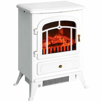 Электрический камин Homcom 41,5x28x54,8см, белого цвета