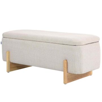 Solīte ar mantu kasti Homcom 111x44x44,5cm, smilšu/gaiši brūnā krāsā