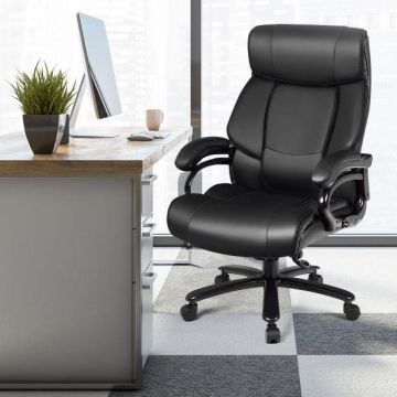 Ergonomic office chair with adjustable height 116–123 cm, eco-leather