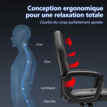 Ergonomic gaming chair with adjustable height 48-57.5 cm, black