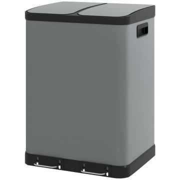 Atkritumu tvertnes Homcom 48,8x39,5x67cm, pelēkas/melnas