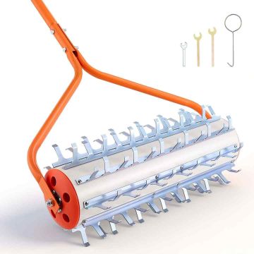 Ezera nezāļu veltnis VEVOR DBS-12ft, 9 zobi, 3 rokturi, 3800 × 681 × 286 mm