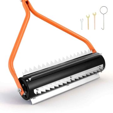 Ezera nezāļu veltnis VEVOR DBS-14.1ft, 6 zobi, 4 rokturi, 4381 × 535 × 170 mm