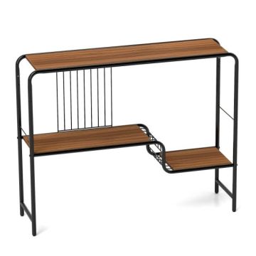 Konsole 99x27x79cm, brūnas/melnas krāsas