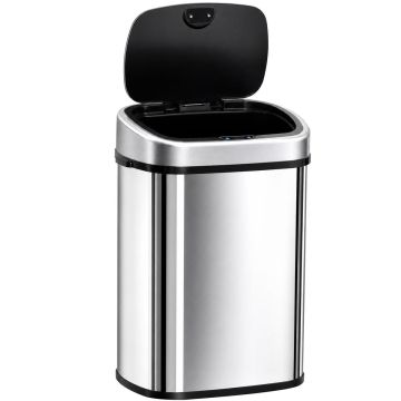 Automātiskā atkritumu tvertne Homcom 40,9x28,9x68cm, sudraba/melnas krāsas