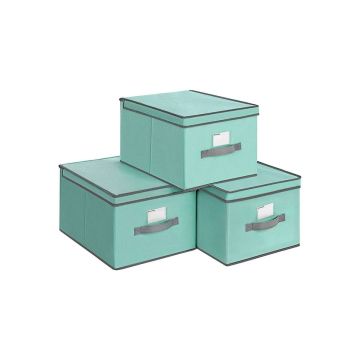Набор коробок с крышками 40 х 30 х 25 см., 3 шт., зеленые