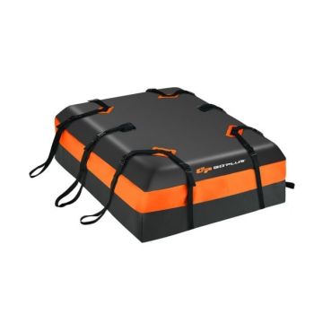 Bagāžas kaste jumtam 112x86x43cm, melnas/oranžas krāsas