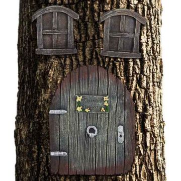 Feju durvju dārza dekorācija Relaxdays 10025381.0, 3 daļas, 12 × 15,5 × 1,5 cm