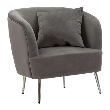 Atpūtas krēsls Silvery, ar spilvenu, 73 × 78 × 66 cm