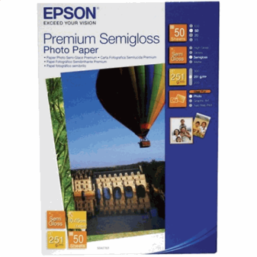 Fotopapīrs Epson Premium Semigloss, 50 loksnes, 10 × 15 cm