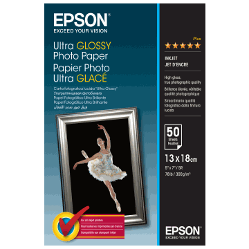 Fotopapīrs Epson Ultra Glossy Photo Paper, 50 loksnes, 13 × 18 cm