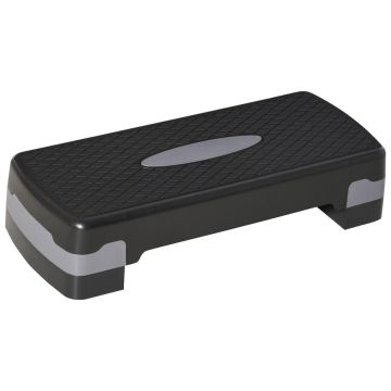 Aerobikas pakāpiena Homcom 68x29x15cm, melnas/tumši pelēkas krāsas