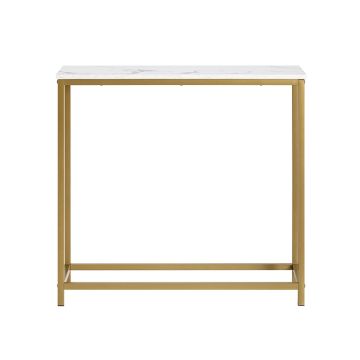 Konsoles galds 80x30x75cm., zelta/baltā krāsā