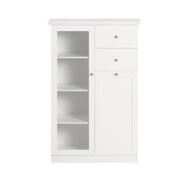 Virtuves skapis 80x40x125cm., baltā/sudraba krāsā