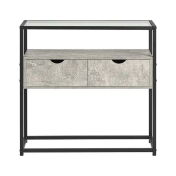 Kumode 81x35x78cm., pelēka/melna krāsa