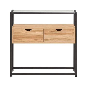 Kumode 81x35x78cm., gaiši brūnas/melns