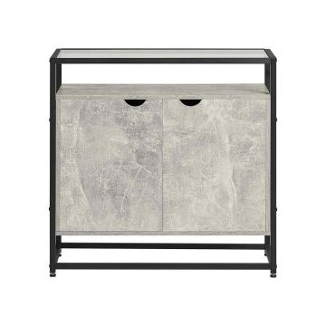 Kumode 81x35x78cm., pelēka/melna krāsa