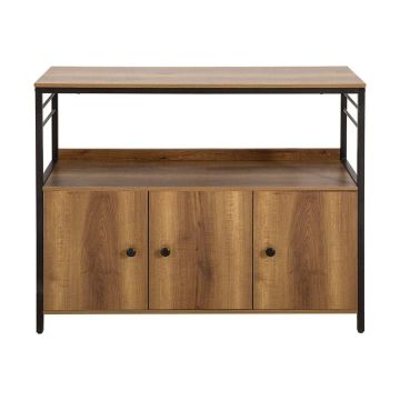 Kumode 100x38x80cm., brūnā/melnā krāsā