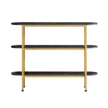 Konsoles galds 110x25x86cm., zelta/melnā krāsā
