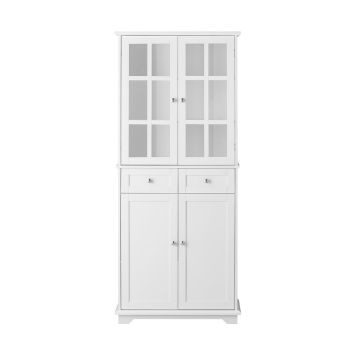 Virtuves skapis 75x40x175cm., baltā/sudraba krāsā