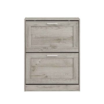 Тумба для обуви 60x23x79см., серого/серебристого цвета
