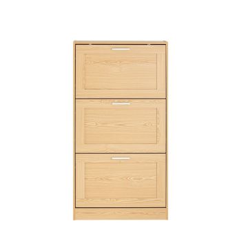 Тумба для обуви 60x23x115см., светло-коричневого/серебристого цвета