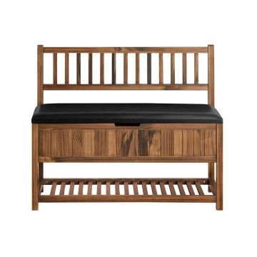 Прихожая скамья 90x35x75см., коричневого/черного цвета