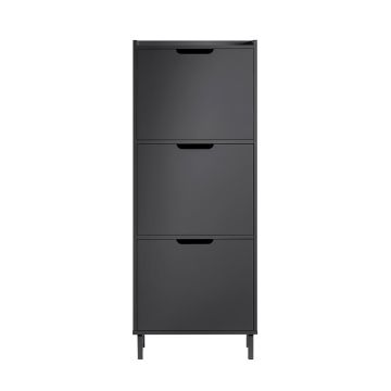 Тумба для обуви 50x19x129см., черного цвета